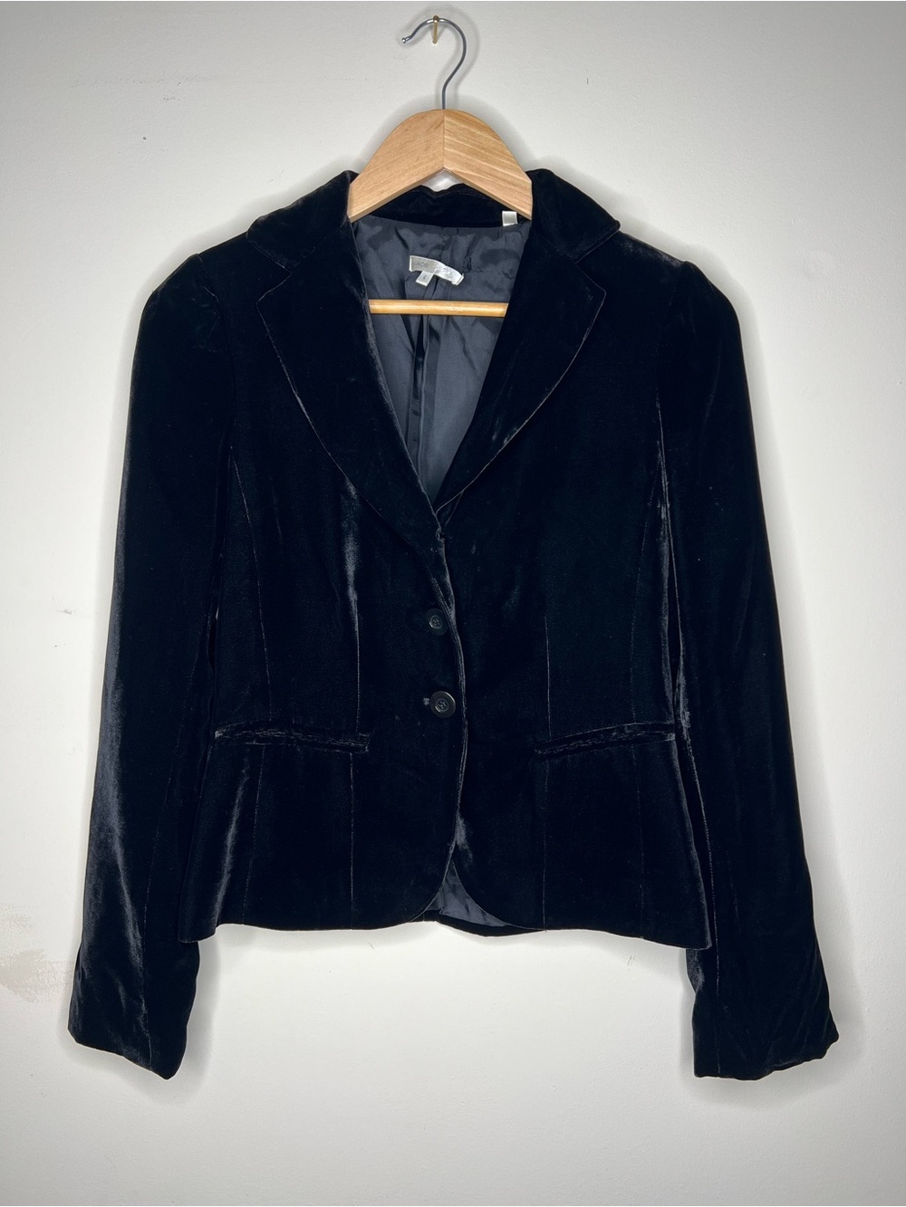 Vince Black Velvet Tailored Blazer